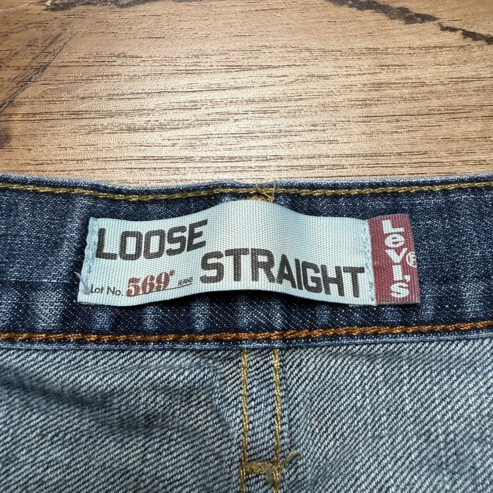 Levis 569 Loose Straight Shorts Mens 40 Blue Denim‎ Baggy Skater 100% Cotton Y2K